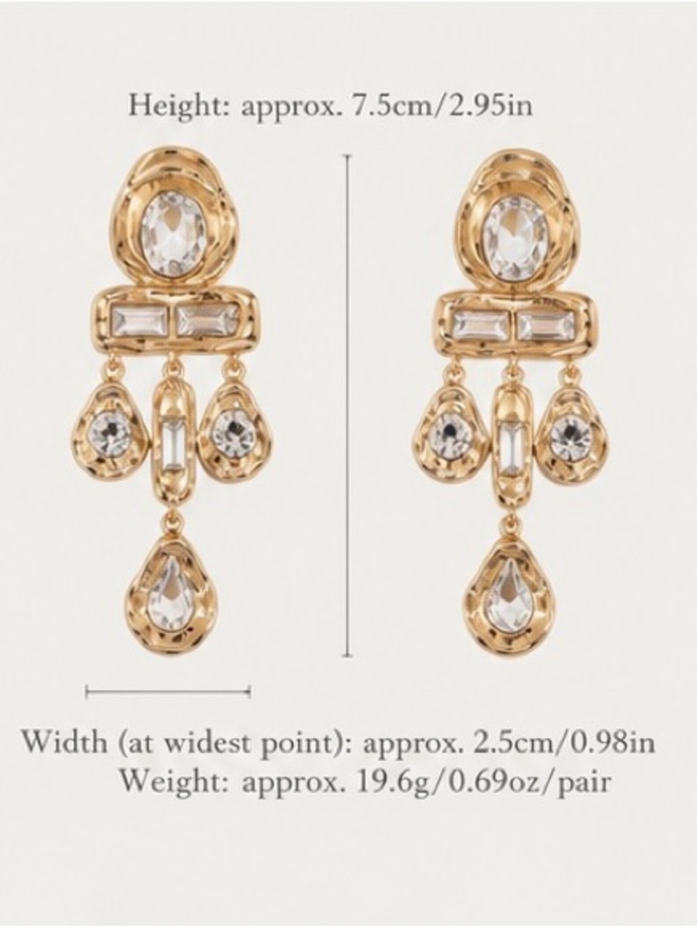 Luxury Crystal Gold Chandelier Earrings — image 7 of 7